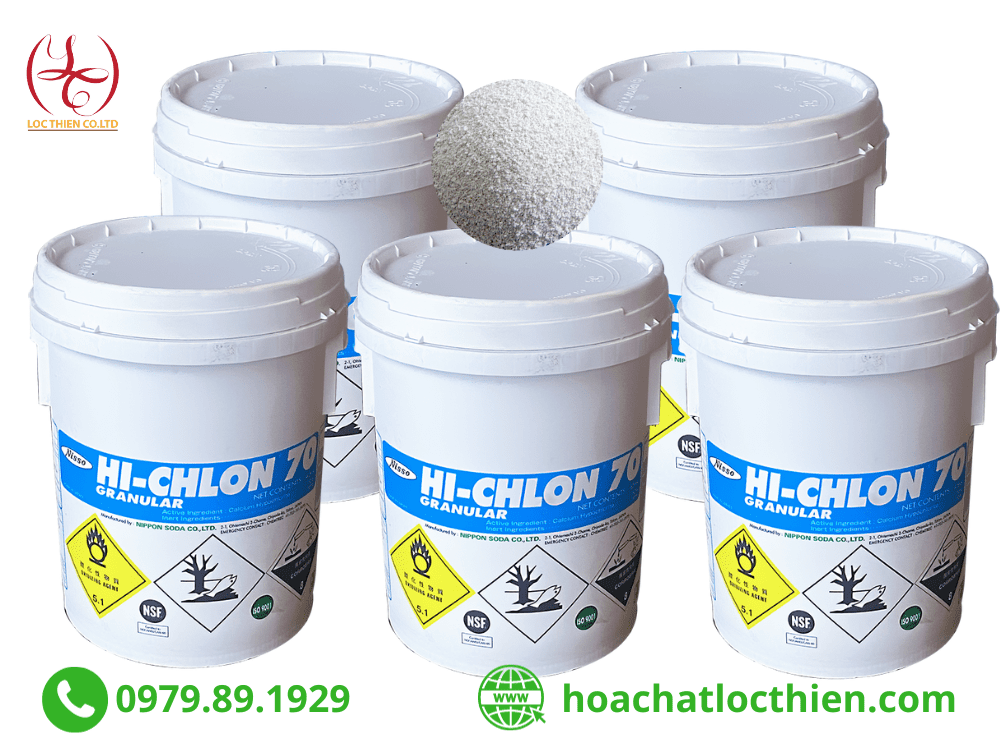 Chlorine Hi-Chlon Ca(OCl)2 70% | Nhật Bản | 45Kg/Thùng